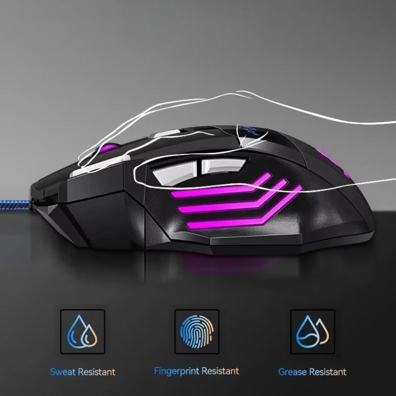 Gaming Mouse RGB Backlit Ergonomic Game Mice 7D Esports Wired Mouse Computer Mouse for Laptop PC Desktop Gamer - Gaming Accessories from Linloft.