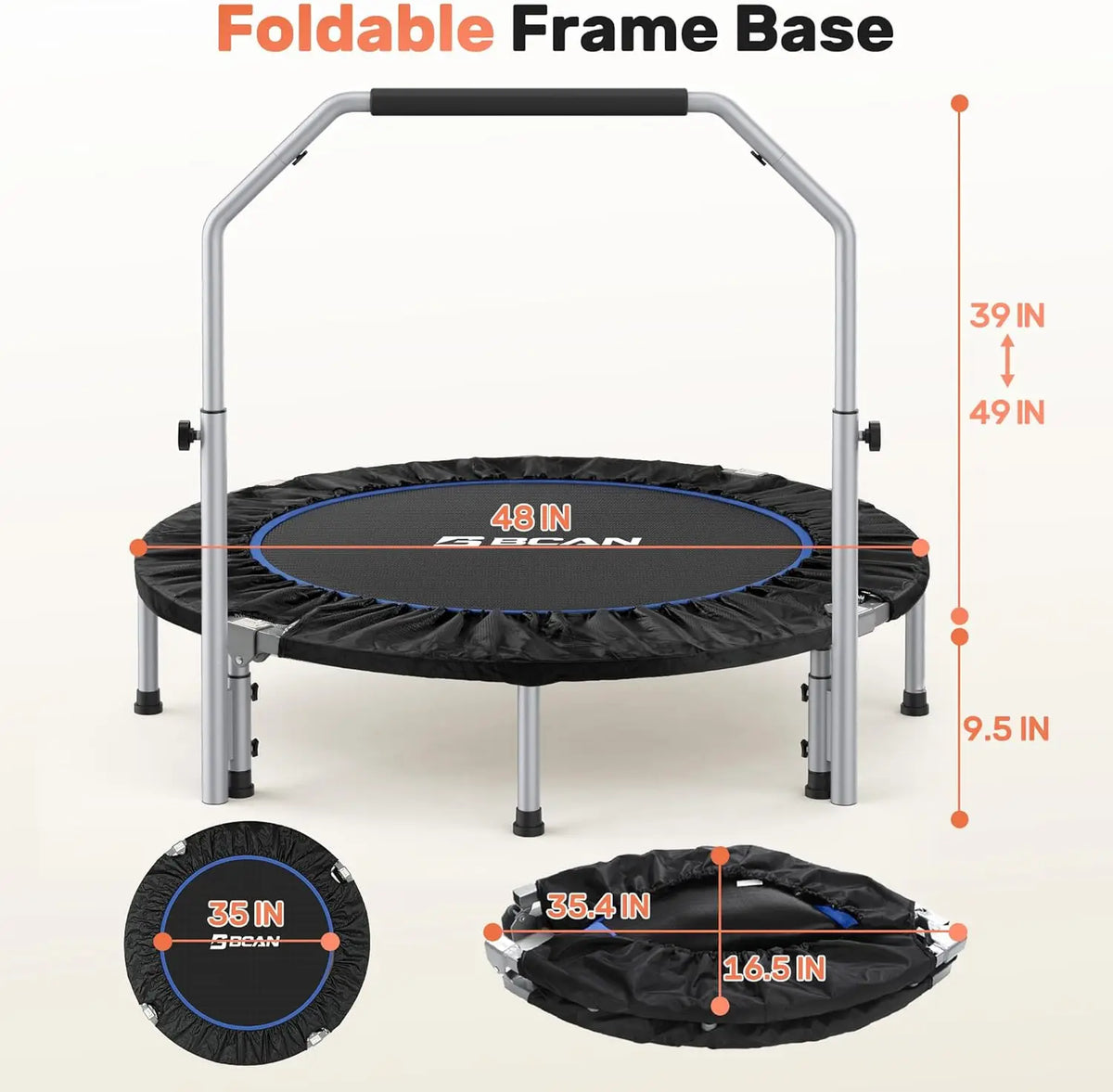 Foldable Mini Fitness Trampoline