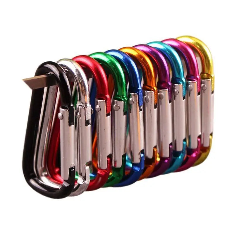 10Pcs Mini Carabiner Spring Clip Aluminum Alloy D Shape Keychain Snap Hook Buckle for Outdoor Camping Backpack Bottle Daily Use