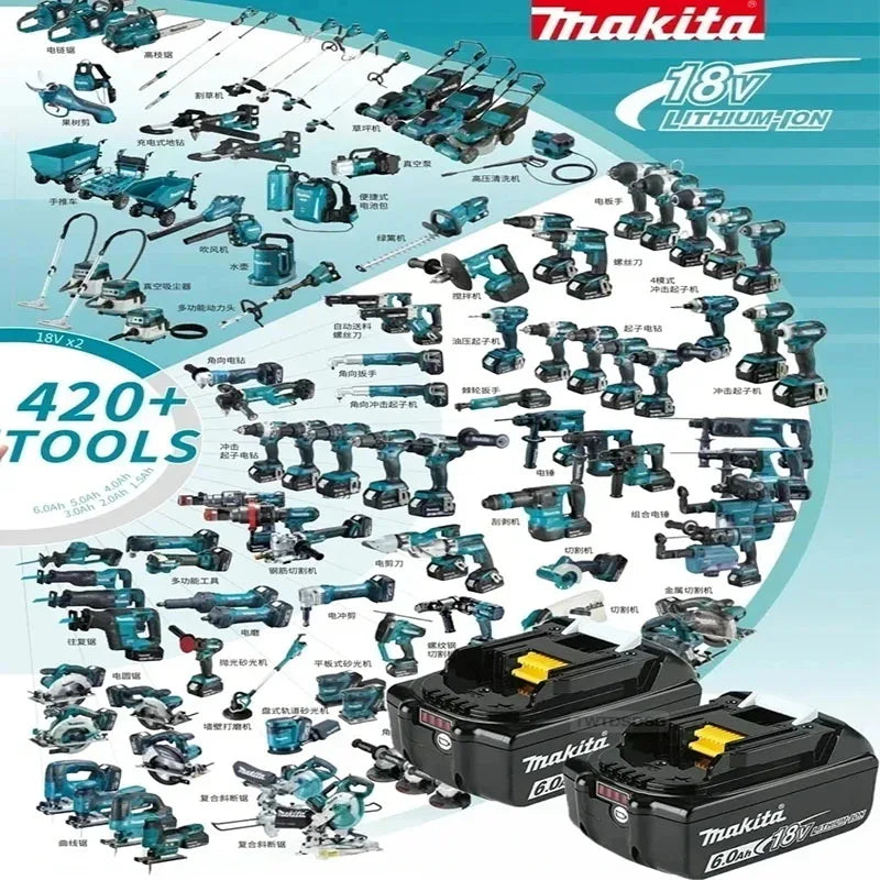 6Ah 100% Original Makita 18V Battery BL1860B Rechargeable Lithium-Ion Battery for Makita 18V Power Tools Replace the Battery.