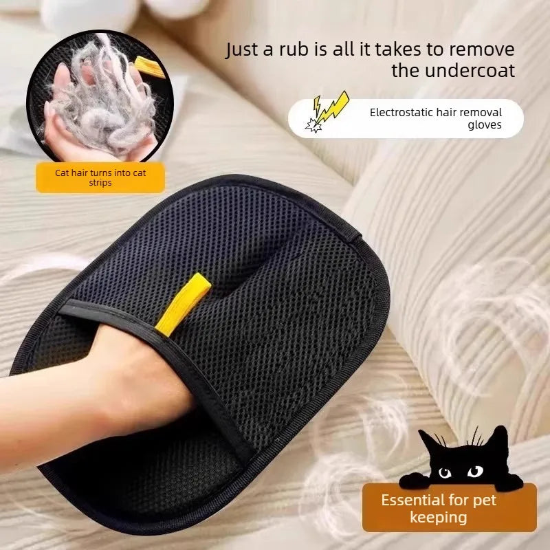 Pet Hair Remover Gloves Static Deshedding Brush for Dogs Cats Multi-Surface Cleaning Tool for Sofa Carpet Clothes Lint - Pet Supplies from Linloft.