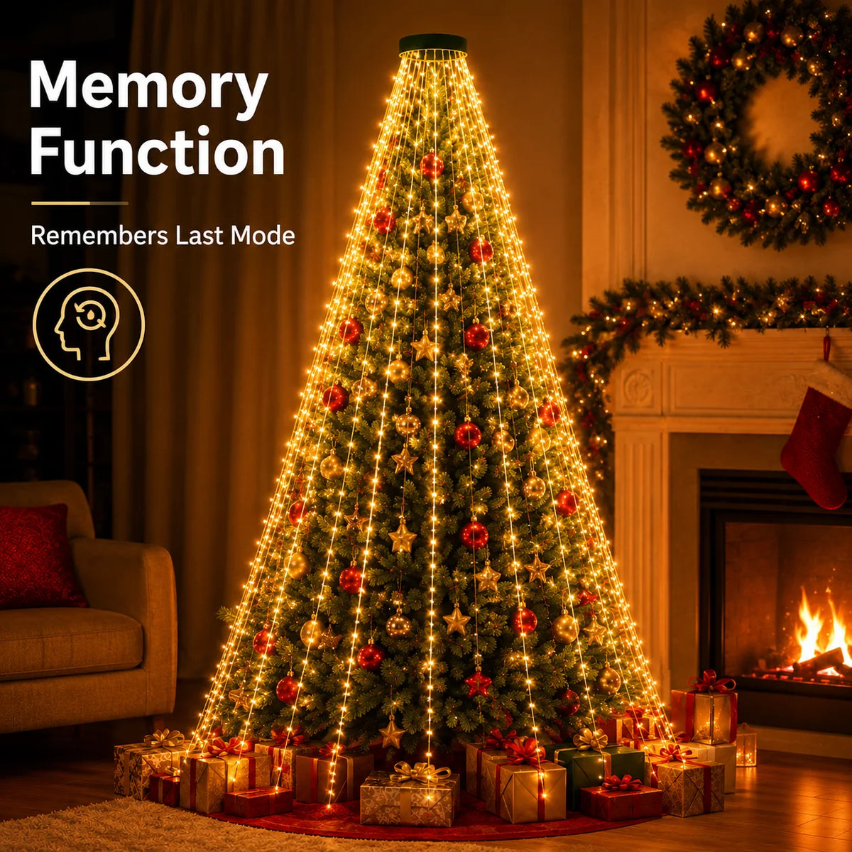 USB Christmas Tree Ring String Lights - String & Fairy Lights from Linloft.