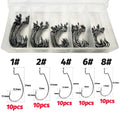Worm Hooks Boxed Wide Gap Texas Rig Jig Crank High Carbon Steel Offset Barbed Worm Hook Set Fishing Tackle Soft Lure Fishhook