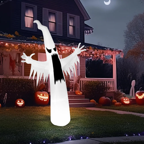 12ft Inflatable Scary Ghost with LEDs - Seasonal & Holiday from Linloft.