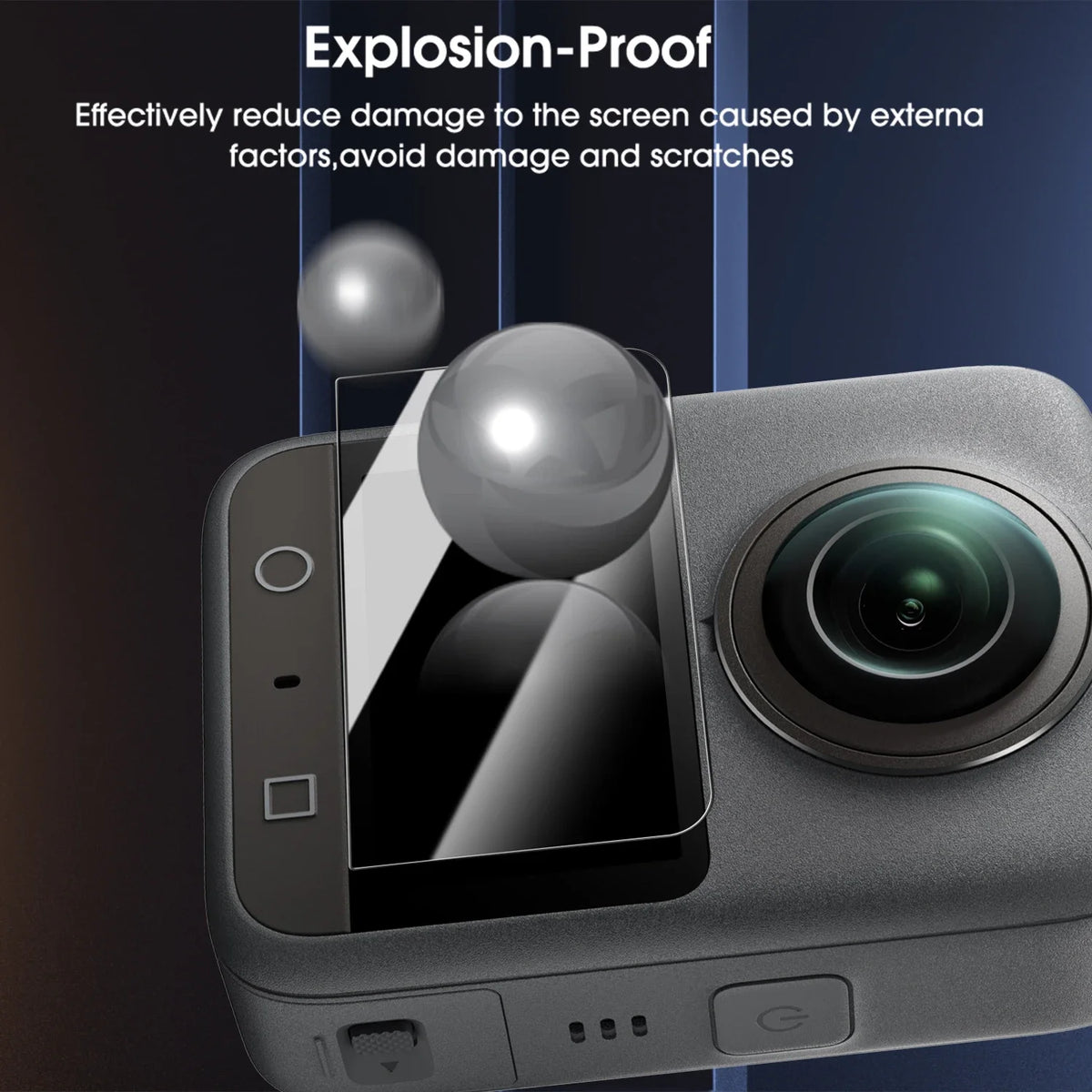 Glass for DJI OSMO 360 Camera Screen Protector 9H Hardness Anti-scratch Tempered Glass Cover Film For OSMO 360 Panoramic Camera