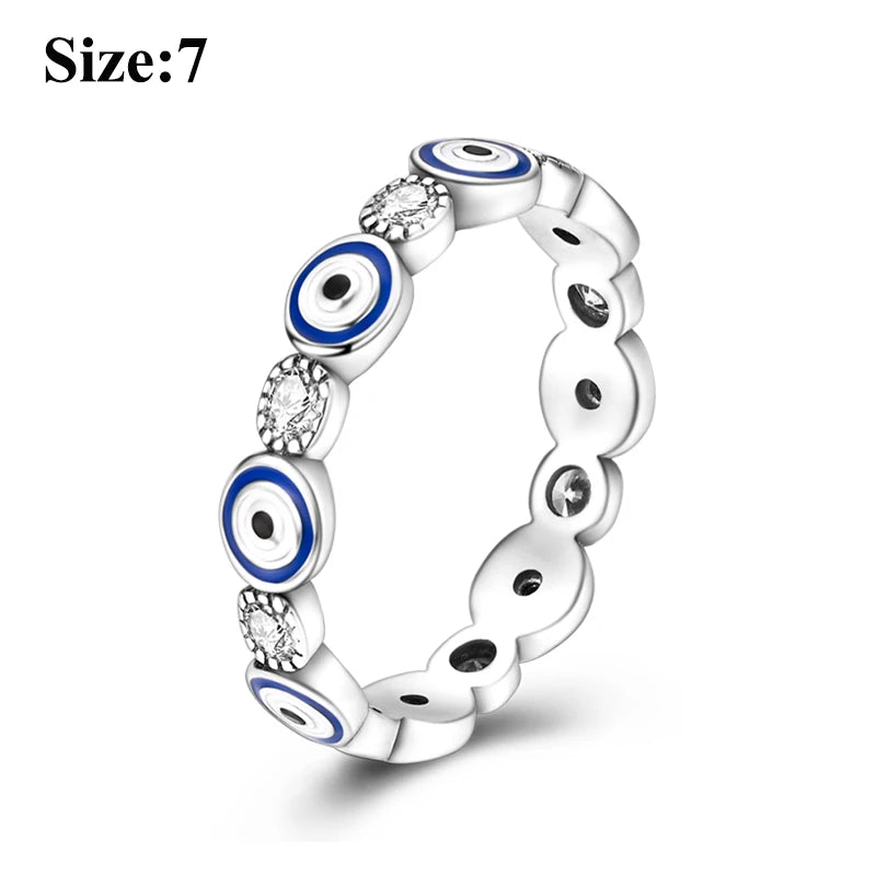 MULA Wedding Band Rings for Women Man 925 Sterling Silver Evil Eye Hand Celtic Knot Four-Leaf Clover Ring Stackable Jewelry Gift - Rings & Jewelry from Linloft.