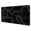 Black and Grey Abstract Art Pattern Design Mouse Pad Desk Mat with Stitched Edge Rubber Anti-Slip Gaming Mat Keyboard Mouse Pads
