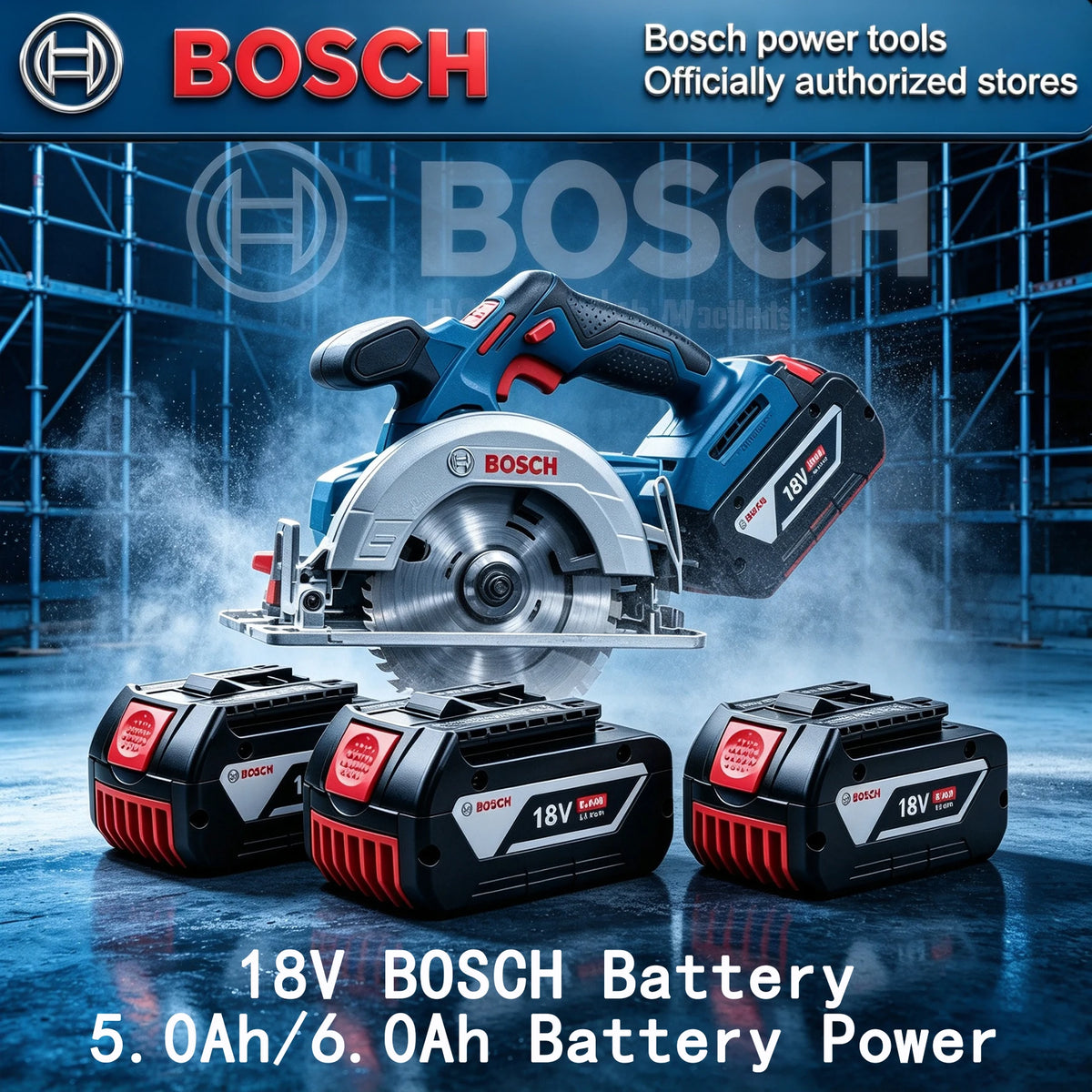 Original Bosch 18V 6.0Ah Lightweight Compact Genuine Battery, Perfect for DIY Home Repair, Fits BAT609G BAT610G GSR18V-LI Tools