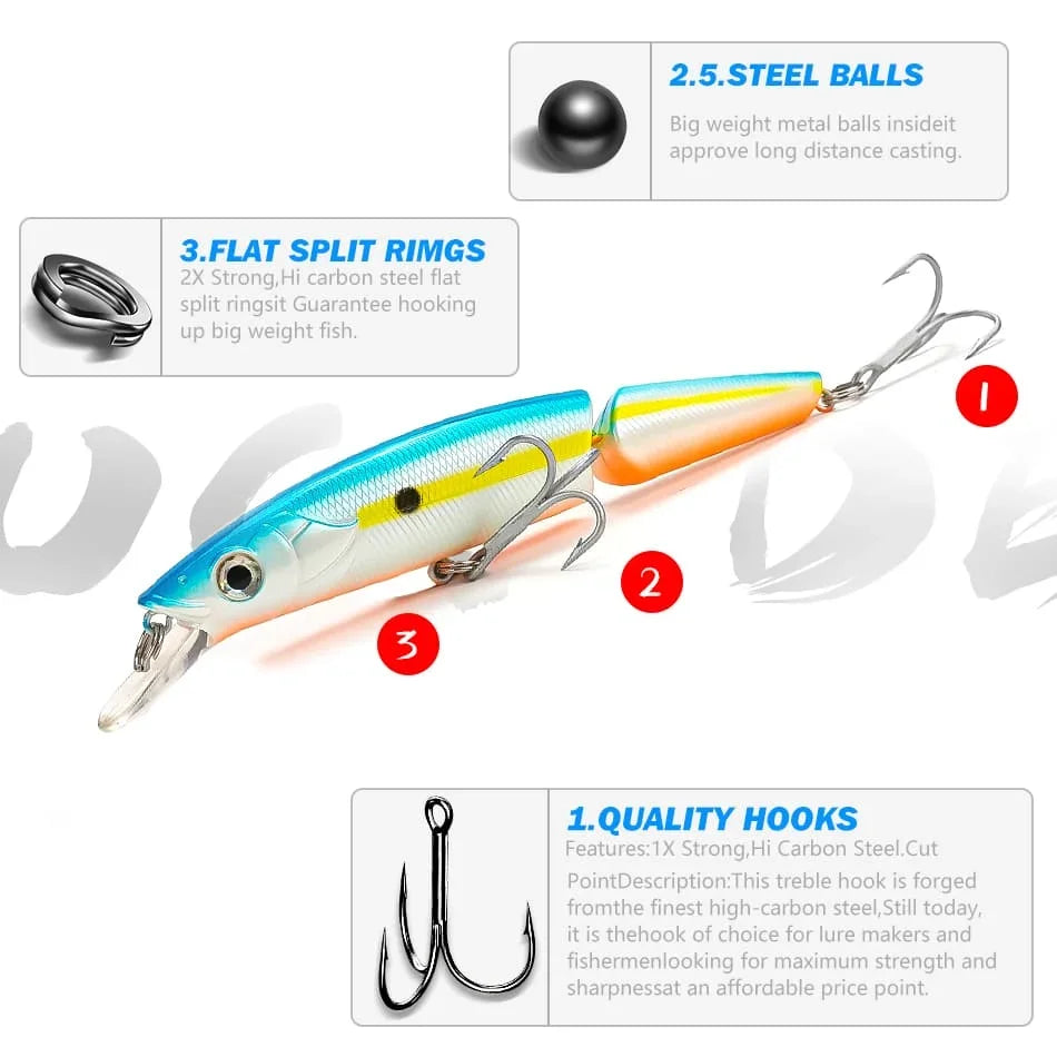 120mm 22g MOOKZZ Best Price Floating Two sections Jerking bait  Fishing Lures Artificial Baits tackles
