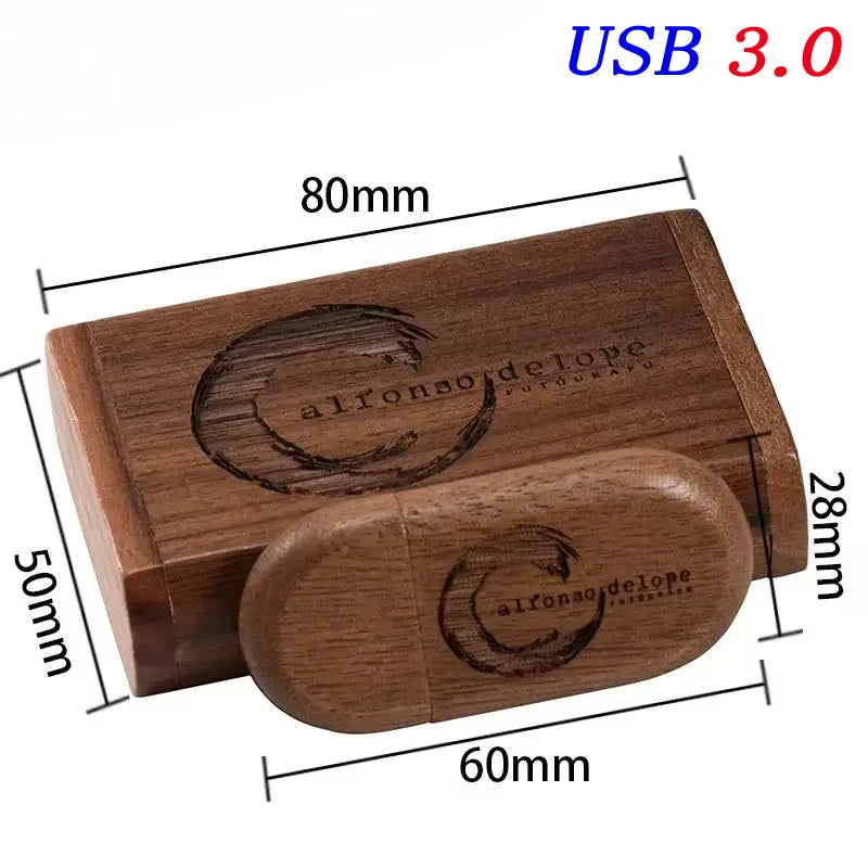 Wedding Gift USB 3.0 Stick 64GB Custom Logo Wooden Box Flash Drives 32GB Pendrive Free Sample U Disk 16GB 8GB 4GB Memory Stick - Electronics & Accessories from Linloft.