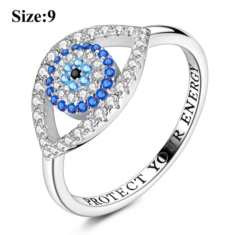 MULA Wedding Band Rings for Women Man 925 Sterling Silver Evil Eye Hand Celtic Knot Four-Leaf Clover Ring Stackable Jewelry Gift - Rings & Jewelry from Linloft.