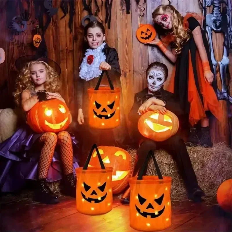Light-Up Pumpkin Treat Bag - Seasonal & Holiday from Linloft.