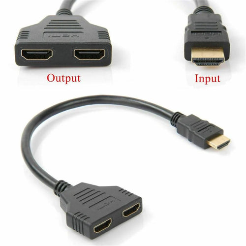 1 In 2 Out HDMI-compatible Splitter Cable 1 Male To 2 Female Adapter 1080P 4K 3D For Laptop HD TV Monitor PC Projector TV Use