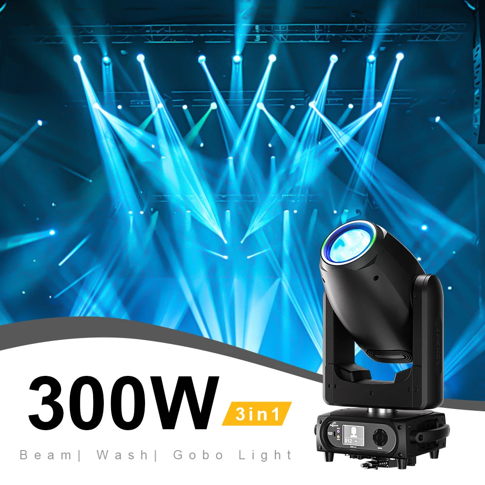 SHEHDS 200W/300W Beam/3in1 LED Moving Head Spot Wash Light  Professional For DJ Disco Wedding Concert Theater Wedding Christmas