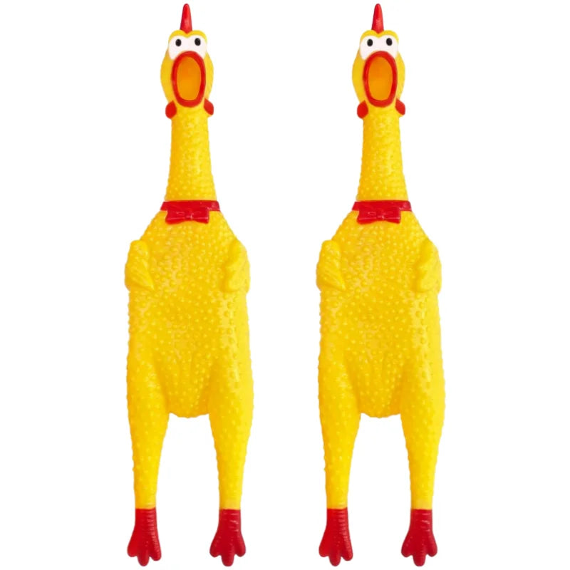 2 Pcs Screaming Chicken Dog Toy Latex Squeaky Chew Toy Bite Resistant Molar Interactive Training Pet Vent Toy - Pet Supplies from Linloft.