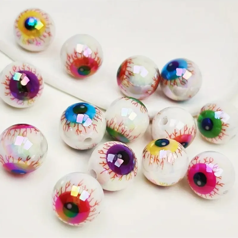 Evil Eye Acrylic Spacer Beads, 10 Pieces - Bracelets from Linloft.