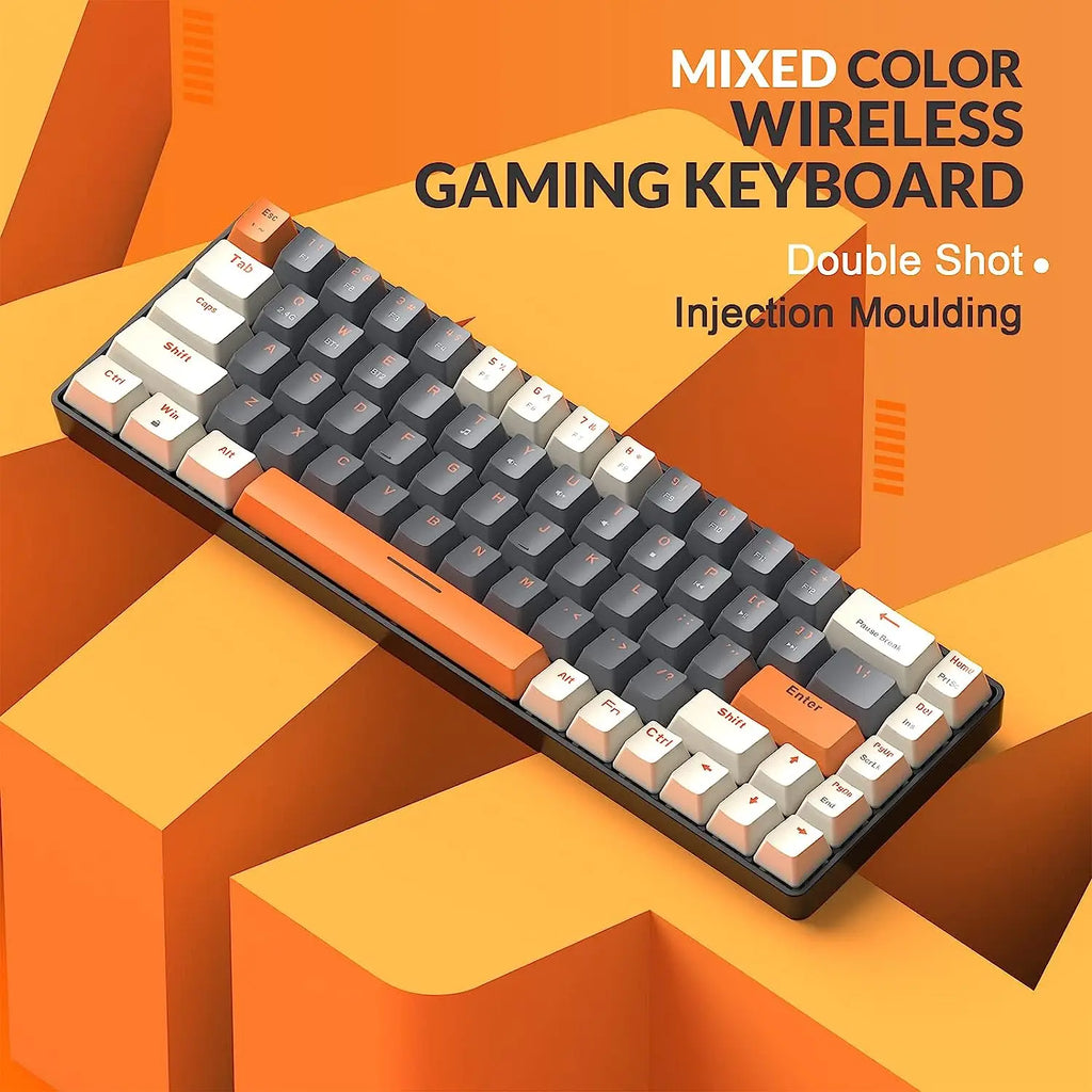 RK68 60% Wireless Mechanical Keyboard, Bluetooth 5.0/2.4GHz with Dual Mode 2-in-1 Receiver, 68-Key Hot-Swappable Gaming Keyboard - Electronics & Accessories from Linloft.