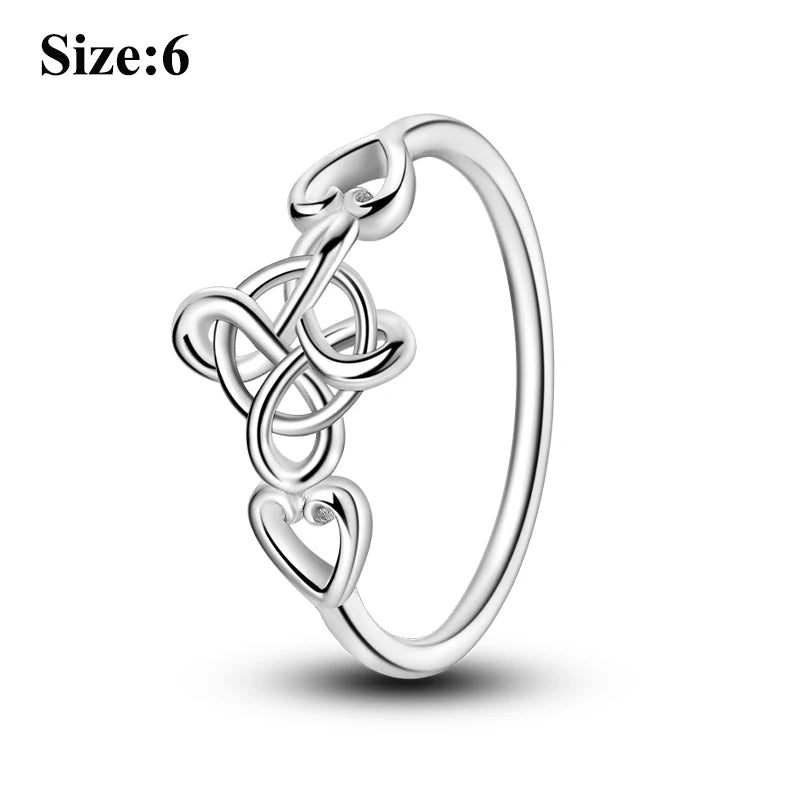 MULA Wedding Band Rings for Women Man 925 Sterling Silver Evil Eye Hand Celtic Knot Four-Leaf Clover Ring Stackable Jewelry Gift - Rings & Jewelry from Linloft.