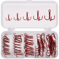 50pcs/box Triple Fishing Hooks Set Carbon Steel Barbed Treble Fishhooks for Lures Sea Fishing Accessories Tackle Tools