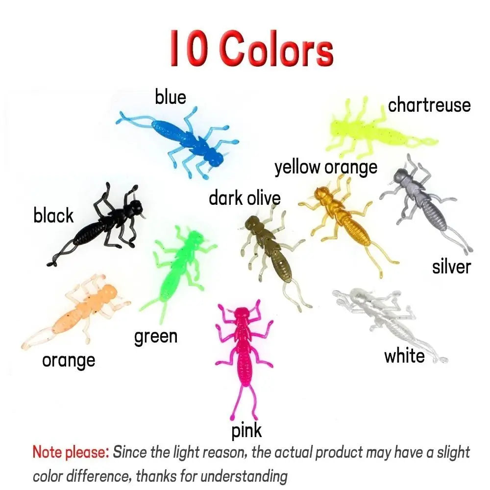20pcs 2025 Soft Material Soft Stonefly Nymph Nymph Design Creek Fishing Trout Lure Fishing Bait Freshwater Fishing