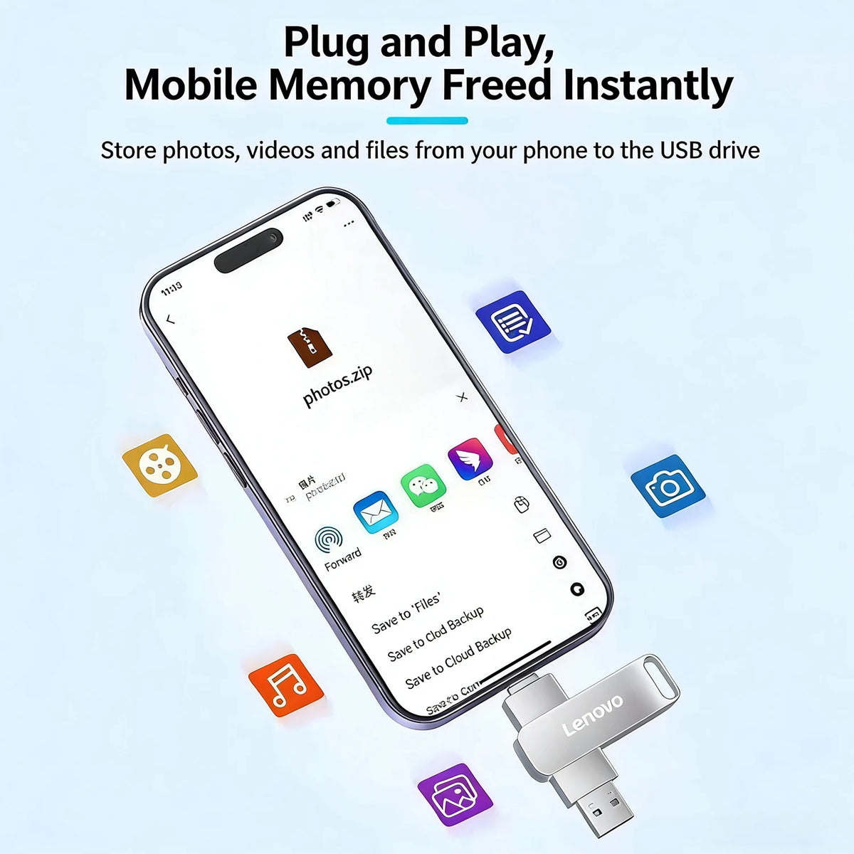 Lenovo OTG Pen Drive 1TB High Speed USB 3.2 Flash Drives Metal Type-C Pendrive 512GB Waterproof Stick For Phone Computer