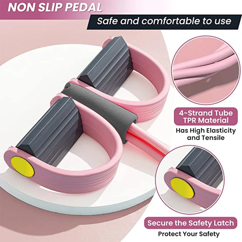 4-Tube Pedal Resistance Band Set