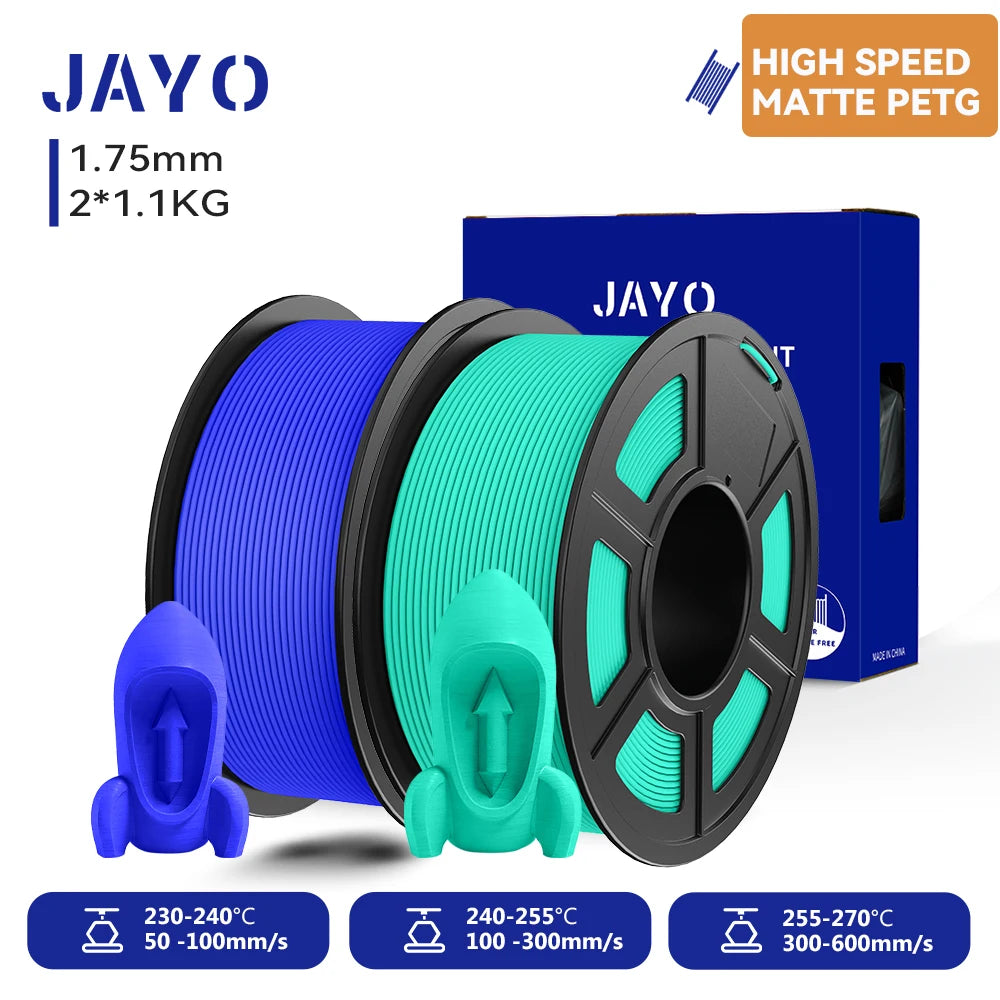 JAYO PETG & High Speed Matte PETG 3D Filament 1.75mm 30mm/s - 600mm/s Print Range High Flow Speedy PETG Printer Filament for 3D - 3D Printing Accessories from Linloft.