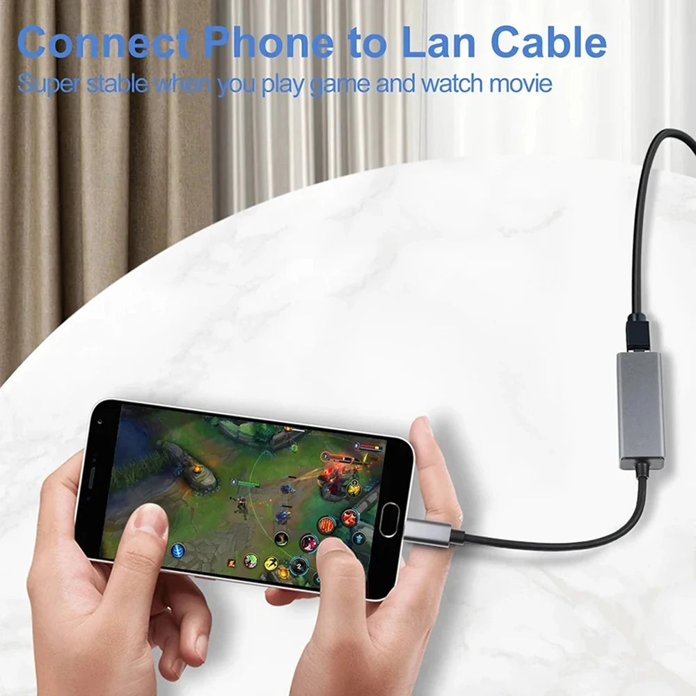 Kebidumei USB Type C Wired Ethernet Gigabit Adapter 1000Mbps USB3.0 RJ45 Network Card For MacBook PC Window Android Lan Internet