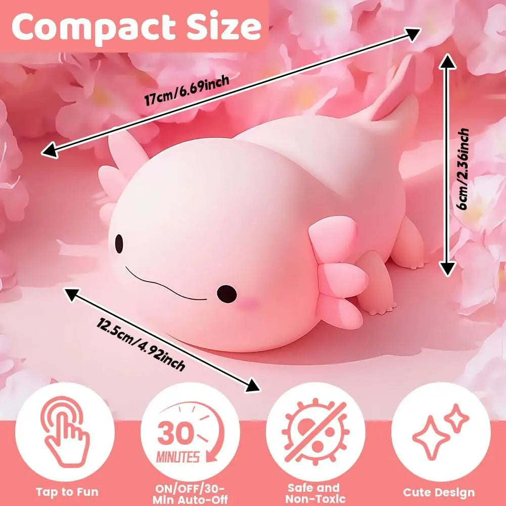Silicone LED Axolotl Night Light animallamp Touch Sensor Axolotl Night Lamp Children Kid Bedside Bedroom Decor Birthday Gifts - Home Lighting from Linloft.
