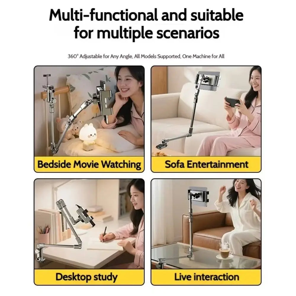 Adjustable Tablet Stand 360-degree Rotation 3 Sections Arms Bedside Phone Holder for 5-12Inch Phone Ipad Pro Mini for Xiaomi - Electronics & Accessories from Linloft.