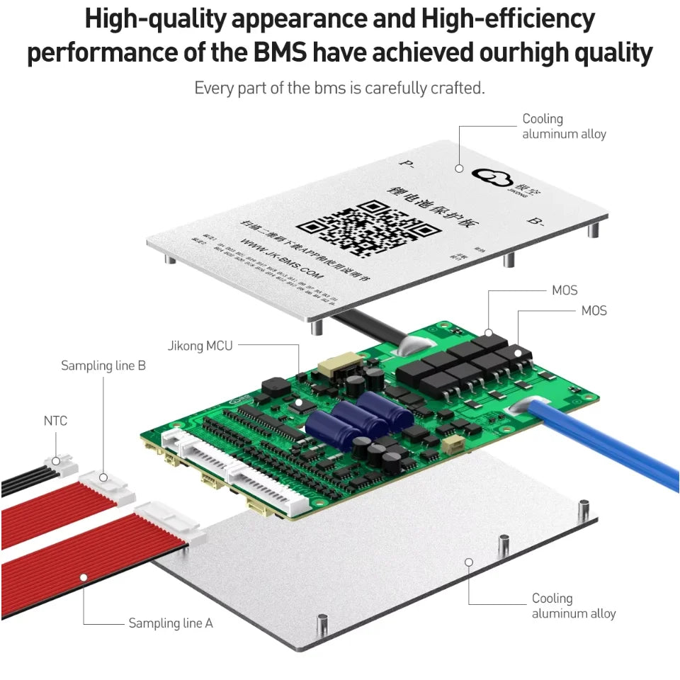 JIKONG Jk Bms 8S 12S 13S 14S 16S 17S 20S 24S Smart Bms 40A 60A 80A Lifepo4 Li-Ion Lto Battery Active Balance 0.4A 0.6A RS485 CAN