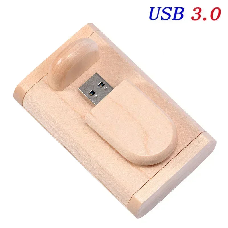 Wedding Gift USB 3.0 Stick 64GB Custom Logo Wooden Box Flash Drives 32GB Pendrive Free Sample U Disk 16GB 8GB 4GB Memory Stick - Electronics & Accessories from Linloft.