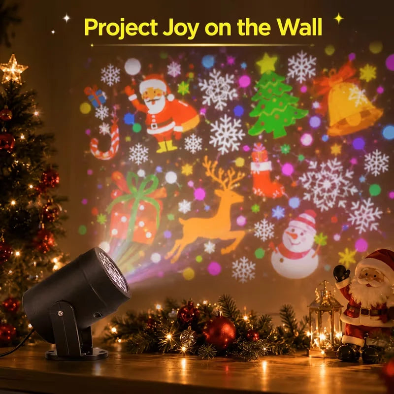 LED Christmas Projector with 16 Patterns - String & Fairy Lights from Linloft.