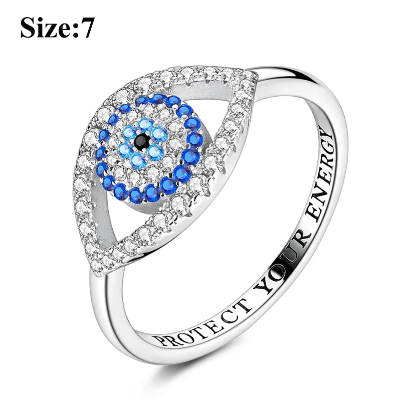 MULA Wedding Band Rings for Women Man 925 Sterling Silver Evil Eye Hand Celtic Knot Four-Leaf Clover Ring Stackable Jewelry Gift - Rings & Jewelry from Linloft.