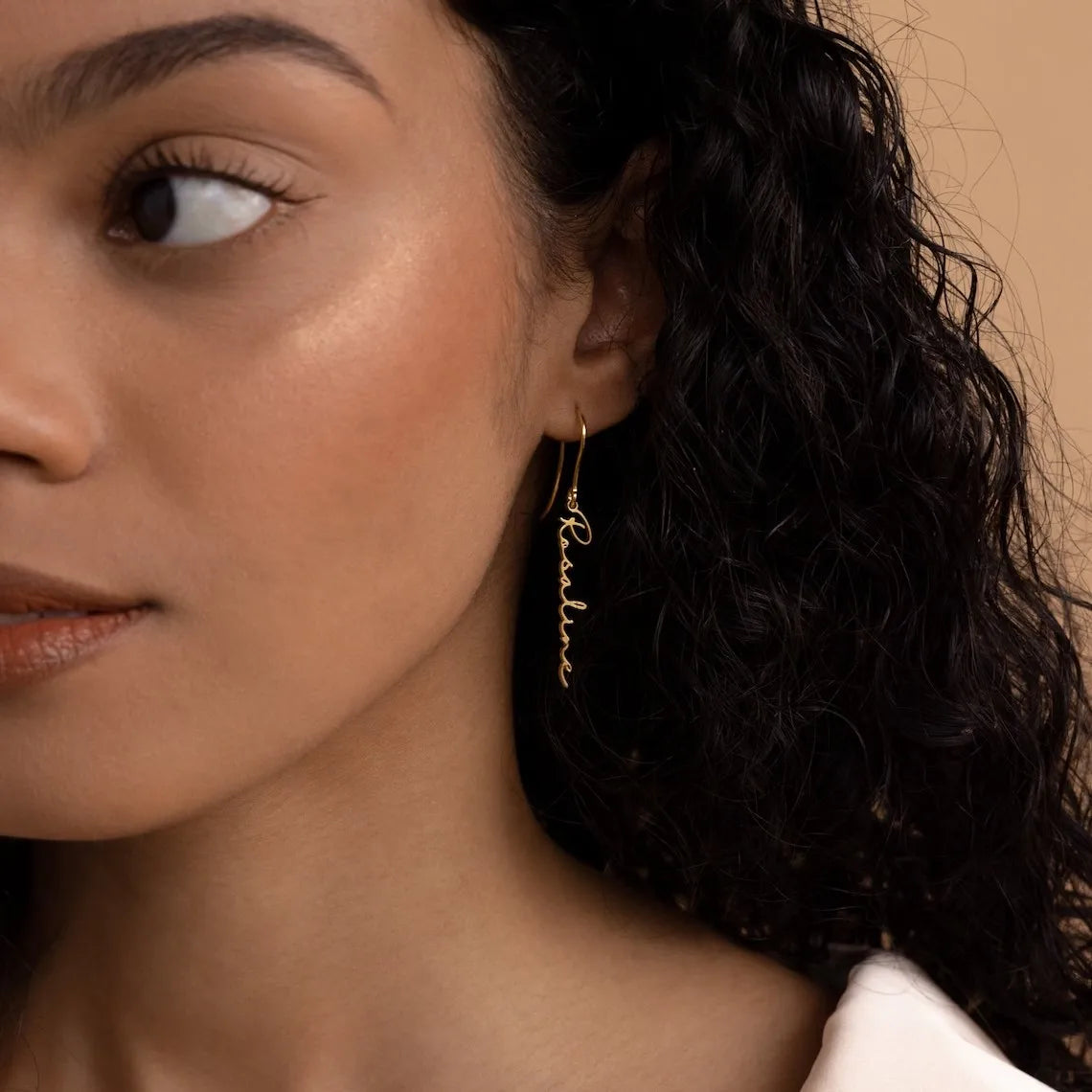 Custom Name Drop Earrings, Stainless Steel - Earrings from Linloft.