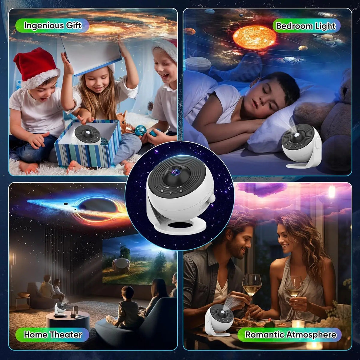 Upgrade Galaxy Projector Pro, Lomoo 13 in 1 HD Planetarium Star The Milky Way Projector for Bedroom, 360 Rotating Star Light wit - Home Lighting from Linloft.