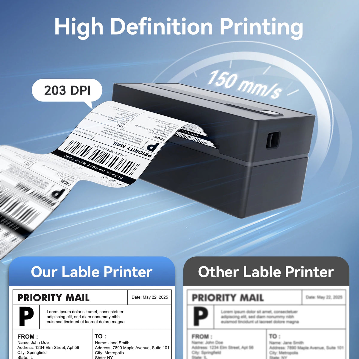 Portable Bluetooth Thermal Label Printer, 4x6 - Electronics & Accessories from Linloft.