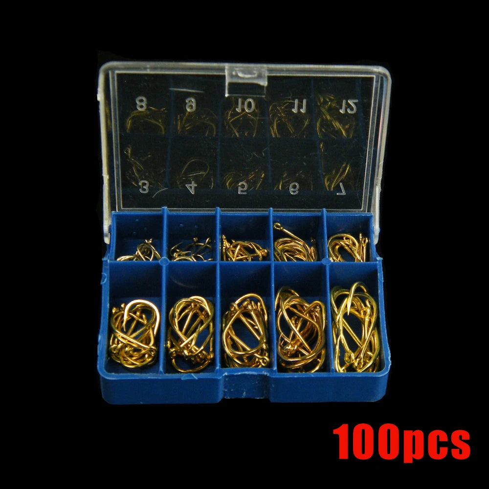 1set Universal Paired Perforated Fish Hook Mixed Set with Barb Box Mixed Set Round Hole Fishing Hook Complete Set Fishing Hooks
