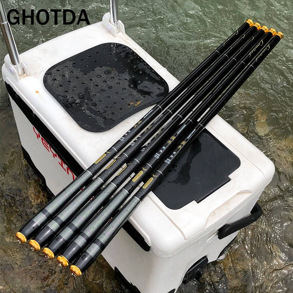 3.6M 4.5M 5.4M 6.3M 7.2M Telescopic Fishing Stream Rod Lake Hand Pole Carp Feeder Portable Fishing Tackle Freshwater Travel Rod