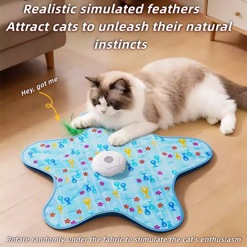 2026 funnyAutomatic Turntable Cat Toy Interactive Hunting Cover Teasing Stick Pet Play Cover Hide and Seek Toy for Cats and Pets - Pet Supplies from Linloft.