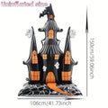 1pc Halloween Haunted Castle Foil Balloon, 59.06in Large Spooky Ghost Bat Castle Mylar Balloon, Halloween Party Table Centerpiece Decor Supplies
