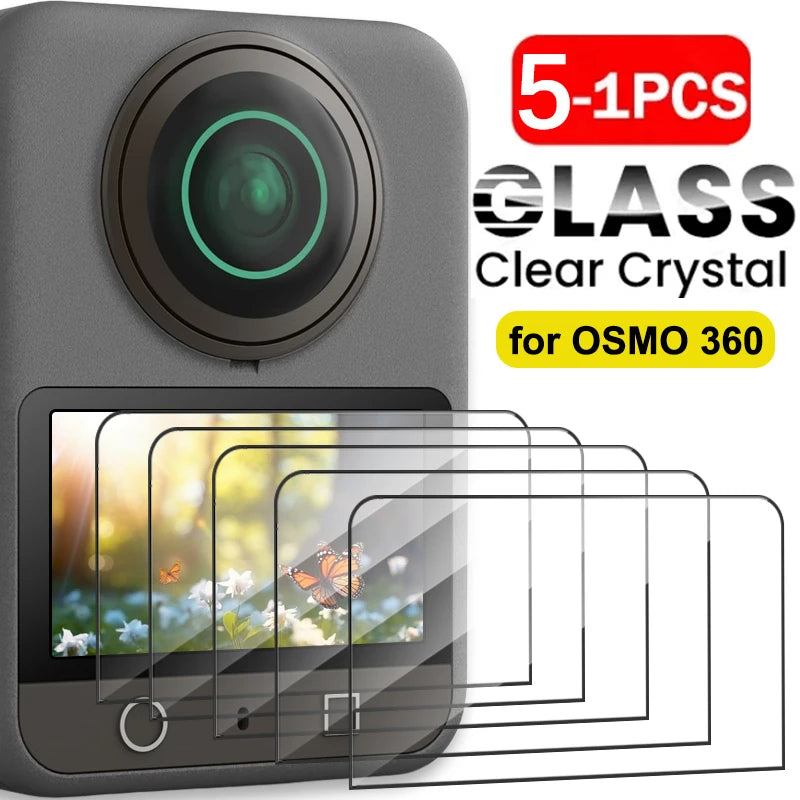 Glass for DJI OSMO 360 Camera Screen Protector 9H Hardness Anti-scratch Tempered Glass Cover Film For OSMO 360 Panoramic Camera