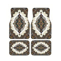 Red Bohemian Paisley Print Car Floor Mats 4Pcs Universal Anti-Slip Auto Carpet Interior Accessories For Women Girls Sedan SUV