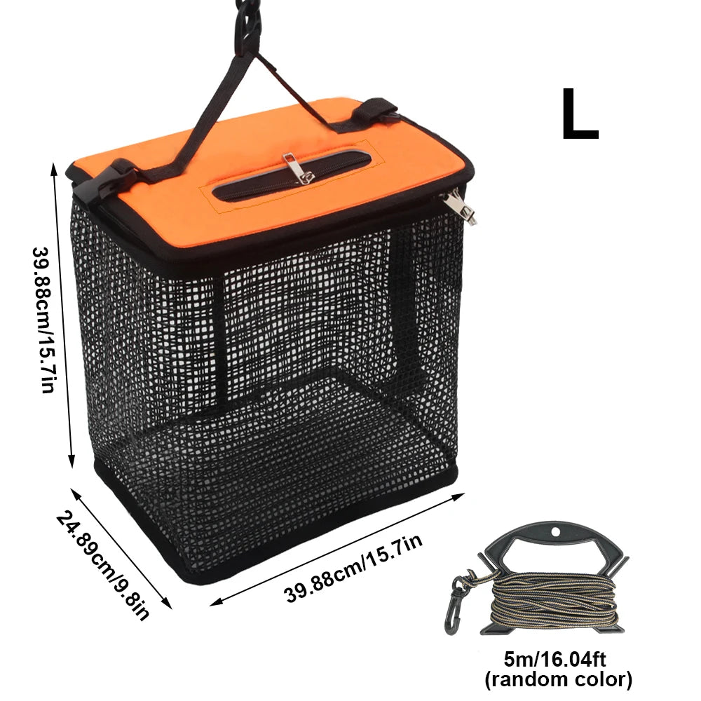 Collapsible Floating Fish and Bait Basket