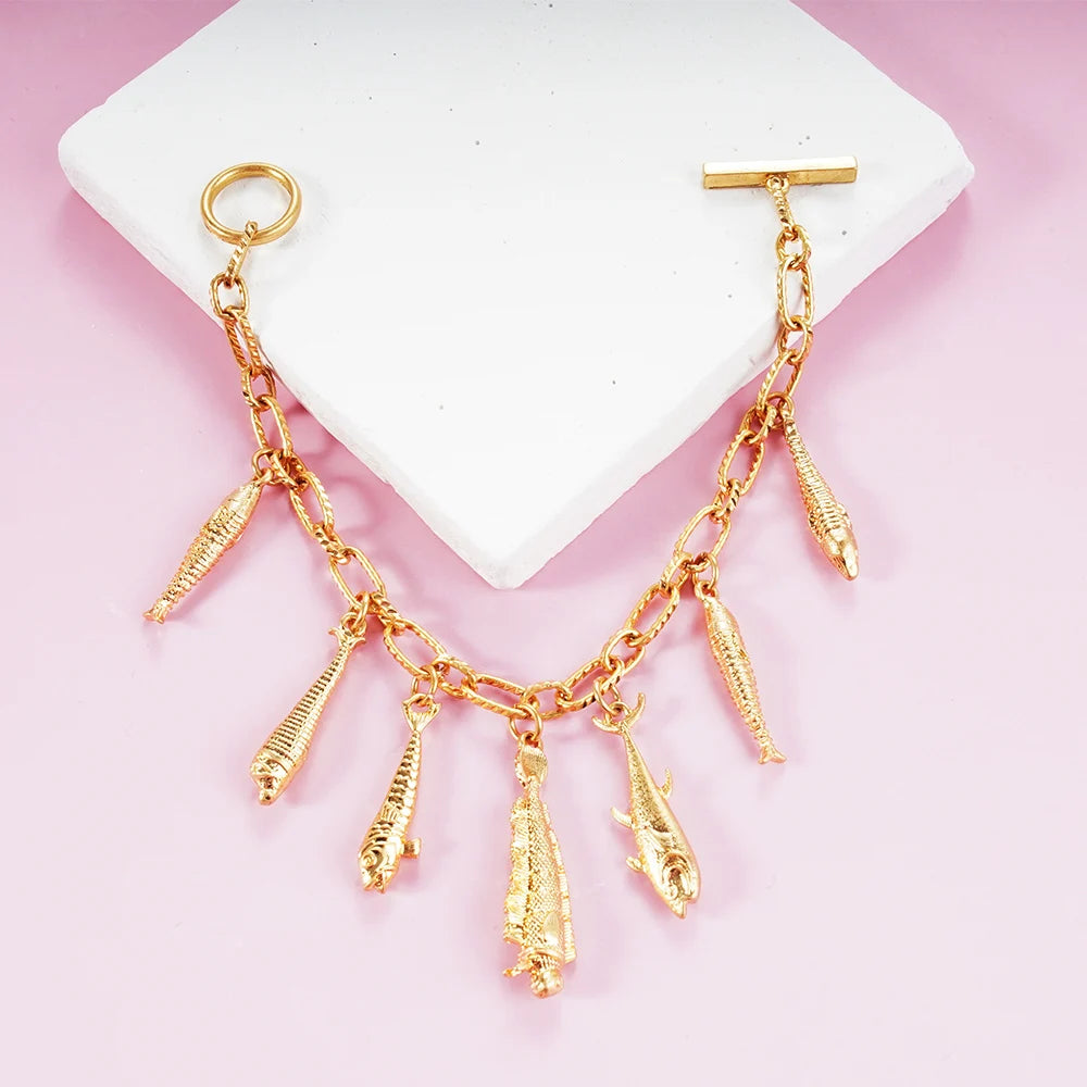 Jelly Fish charm Bracelet Bohemian Starfish Fish Tail Women Jewelry WealthyBoo Official-Website - Bracelets from Linloft.
