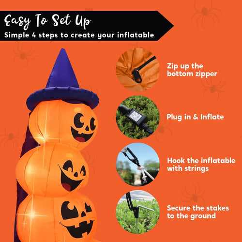 6ft Inflatable Stacked Pumpkins with LEDs - Seasonal & Holiday from Linloft.