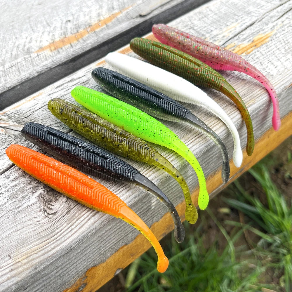 Spinpoler Stick Worm Softbait Fishing Lure Salted Straight Tail 75mm 90mm 110mm Perfect Swimming Plastics Dream Shot Soft 10pcs