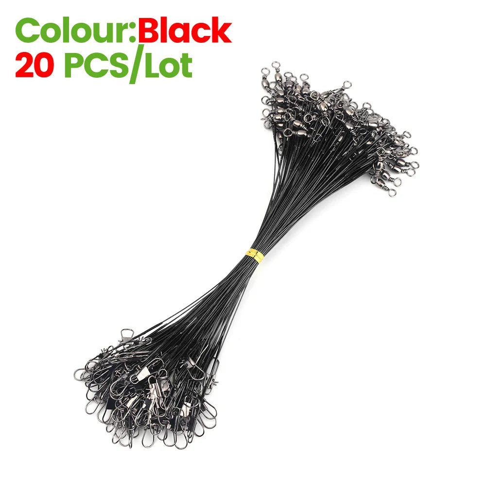 Anti-Bite Steel Wire Leaders, 20-Pack - Fishing Tackle from Linloft.