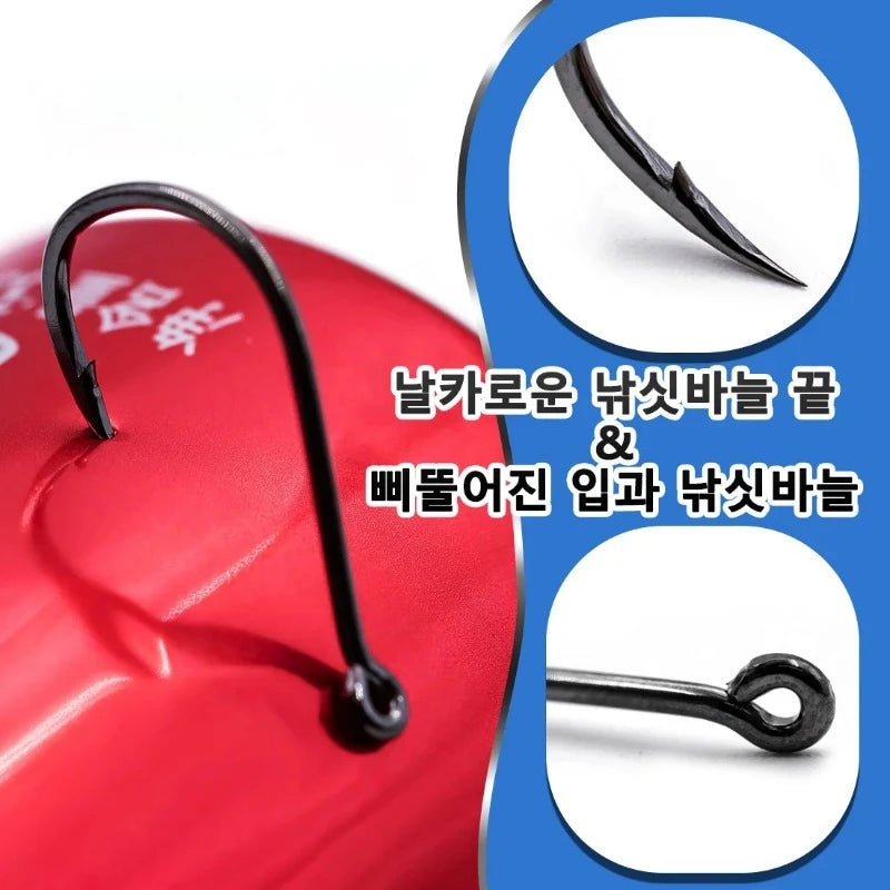100PCS Barbed Fishing Hooks Sharp Eyelet Fish Hook  Angling Tackle Box Packed for Saltwater Freshwater Sea Lake Fishing