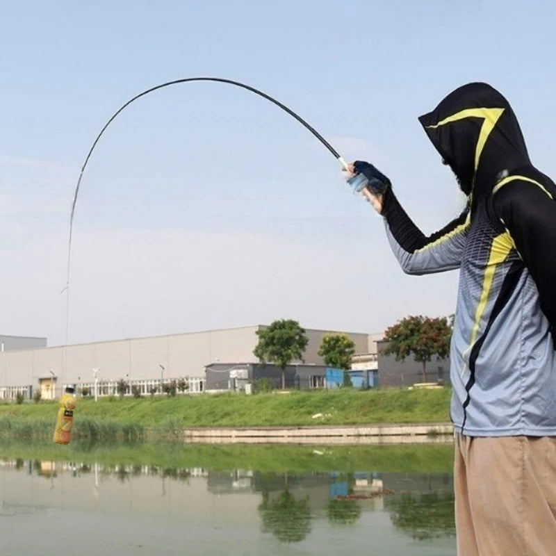 1.2M-2.1M Ultra Short Carbon Fishing Rod Super Light Hard Mini Portable Telescopic Fishing Pole with Rod Pocket
